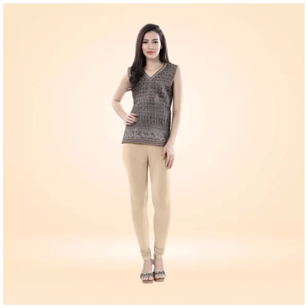 Generic Women's Cotton Blended Solid Churidar leggings (Skin)