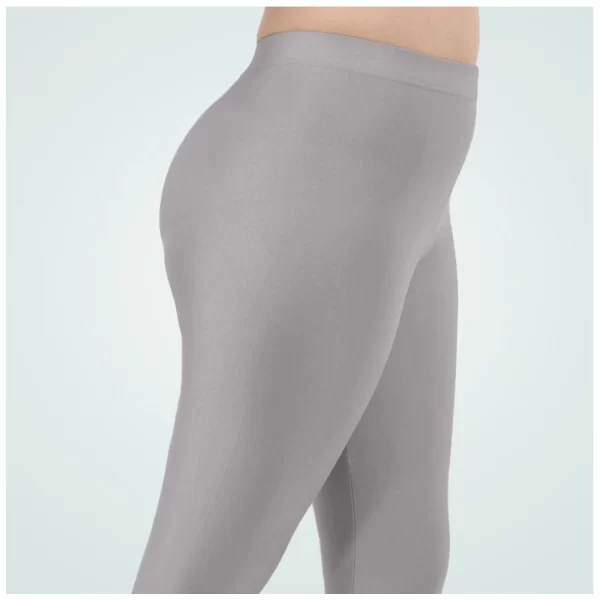 Women's Cotton Blended Solid Shimmer Ankle leggings (Silver Gray)