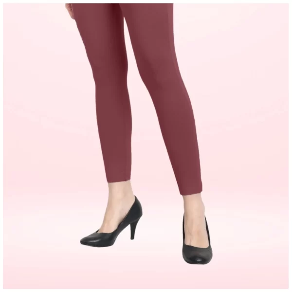 Generic Women's Cotton Blended Solid Ankle legging (Maroon)