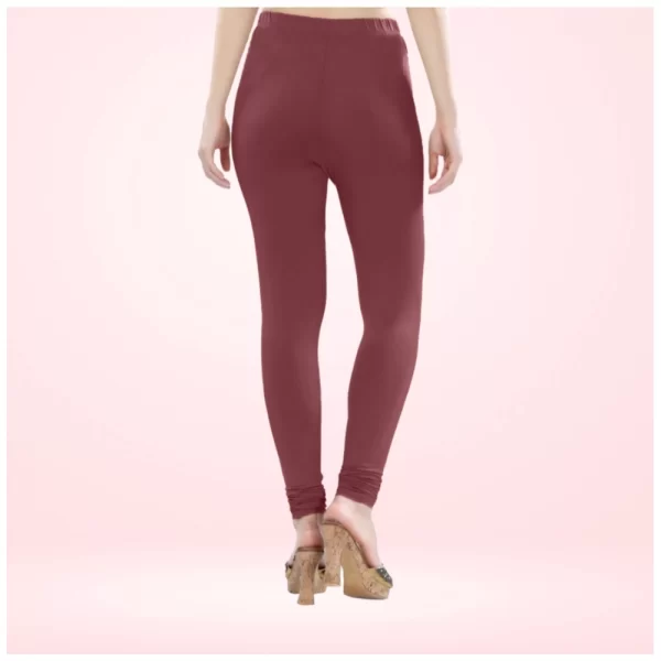 Generic Women's Cotton Blended Solid Churidar leggings (Maroon)