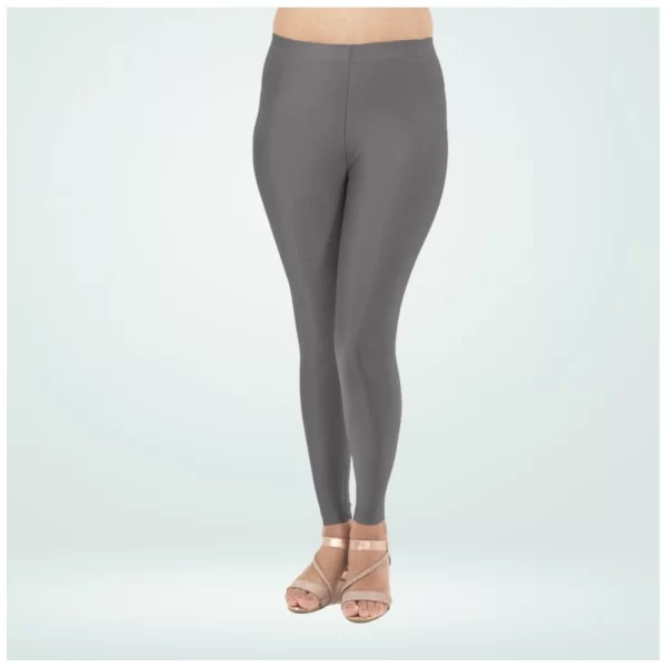 Generic Women's Cotton Blended Solid Shimmer Ankle leggings (Dark Gray)