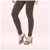Women's Cotton Blended Solid Churidar leggings (Brown)