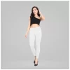 Women's Cotton Blended Solid Ankle legging (White)
