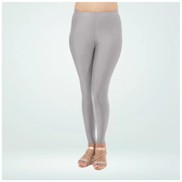 Women's Cotton Blended Solid Shimmer Ankle leggings (Silver Gray)