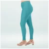 Women's Cotton Blended Solid Shimmer Ankle leggings (Blue)