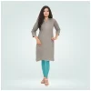 Women's Cotton Blended Solid Shimmer Ankle leggings (Blue)