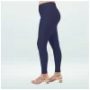 Women's Cotton Blended Solid Shimmer Ankle leggings (Navy Blue)