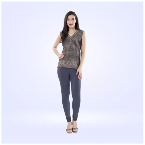 Generic Women's Cotton Blended Solid Churidar leggings (Navy)