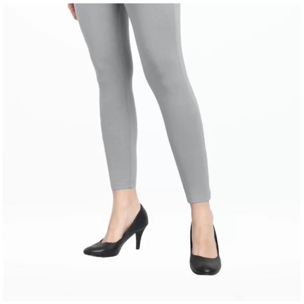 Women's Cotton Blended Solid Ankle legging (Silver Gray)