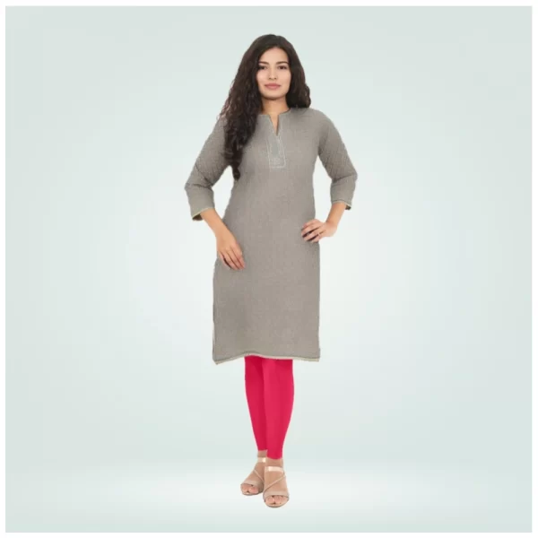 Generic Women's Cotton Blended Solid Shimmer Ankle leggings (Rani)
