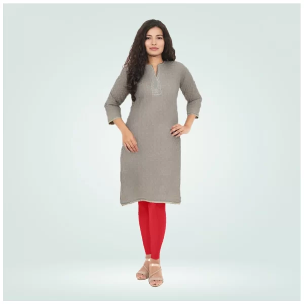 Women's Cotton Blended Solid Shimmer Ankle leggings (Red)