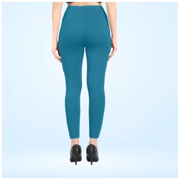 Women's Cotton Blended Solid Ankle legging (Blue)