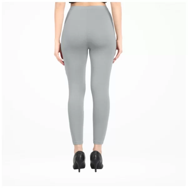 Women's Cotton Blended Solid Ankle legging (Silver Gray)