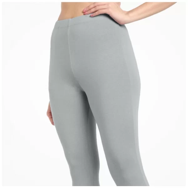 Women's Cotton Blended Solid Ankle legging (Silver Gray)