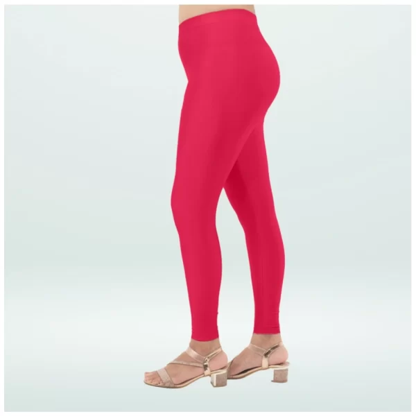 Generic Women's Cotton Blended Solid Shimmer Ankle leggings (Rani)