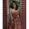 Women's Silk Printed Saree With Unstitched Blouse 5.5Mtr (Maroon)