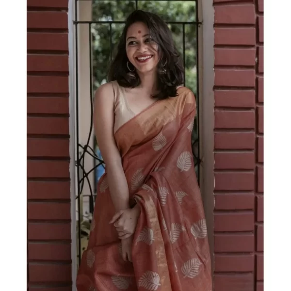 Women's Silk Printed Saree With Unstitched Blouse 5.5Mtr (Maroon)