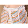 Women's Small Lace Georgette Striped Ready-to-Wear Saree With Unstitched Blouse 5.5 Mtr (Orange)