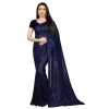 Women's Georgette Embellished Sequnece Bollywood Saree With Unstitched Blouse 5.5Mtr (Blue)