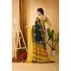 Women's Soft Dola Cotton Kalamkari Printed Saree With Unstitched Blouse 5.5Mtr (Green)