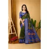 Women's Soft Dola Cotton Kalamkari Printed Saree With Unstitched Blouse 5.5Mtr (Mehendi)