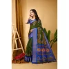 Women's Soft Dola Cotton Kalamkari Printed Saree With Unstitched Blouse 5.5Mtr (Mehendi)