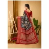 Women's Soft Dola Cotton Kalamkari Printed Saree With Unstitched Blouse 5.5Mtr (Black)
