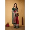 Women's Soft Dola Cotton Kalamkari Printed Saree With Unstitched Blouse 5.5Mtr (Maroon)